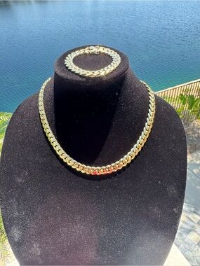 Cuban Link Necklace and Bracelet Set